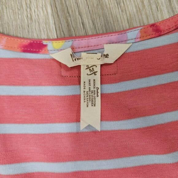 Matilda Jane Womens Pink Macaron Happy And Free Floral Stripe Dress Tank Medium - Picture 7 of 12